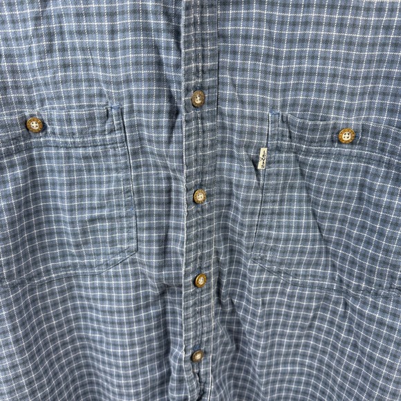 Vtg Upcycled Levi's Flannel by SOJARA – Bruce Springsteen Patch, Plaid, Sz XL - Picture 2 of 14